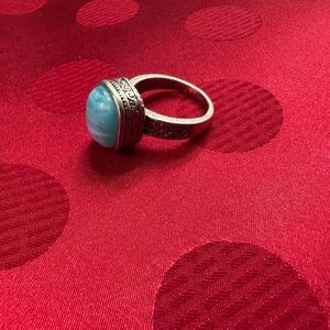 Elegant Silver and Blue Stone Ring